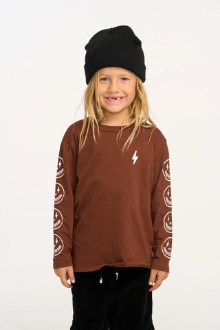 Chaser Coffee Long Sleeve Tee - Lightning Skeleton