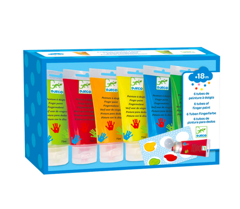 Djeco 6 Finger Paint Tubes Blue Set