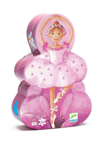 Djeco Silhouette 36 Piece Puzzle - Ballerina with Flowers