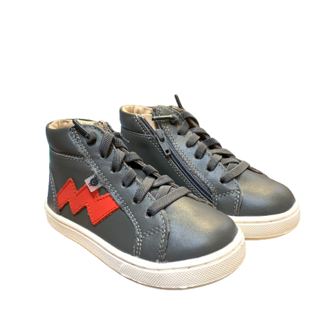 Old Soles #6126 Bolty High Top Grey / Bright Red